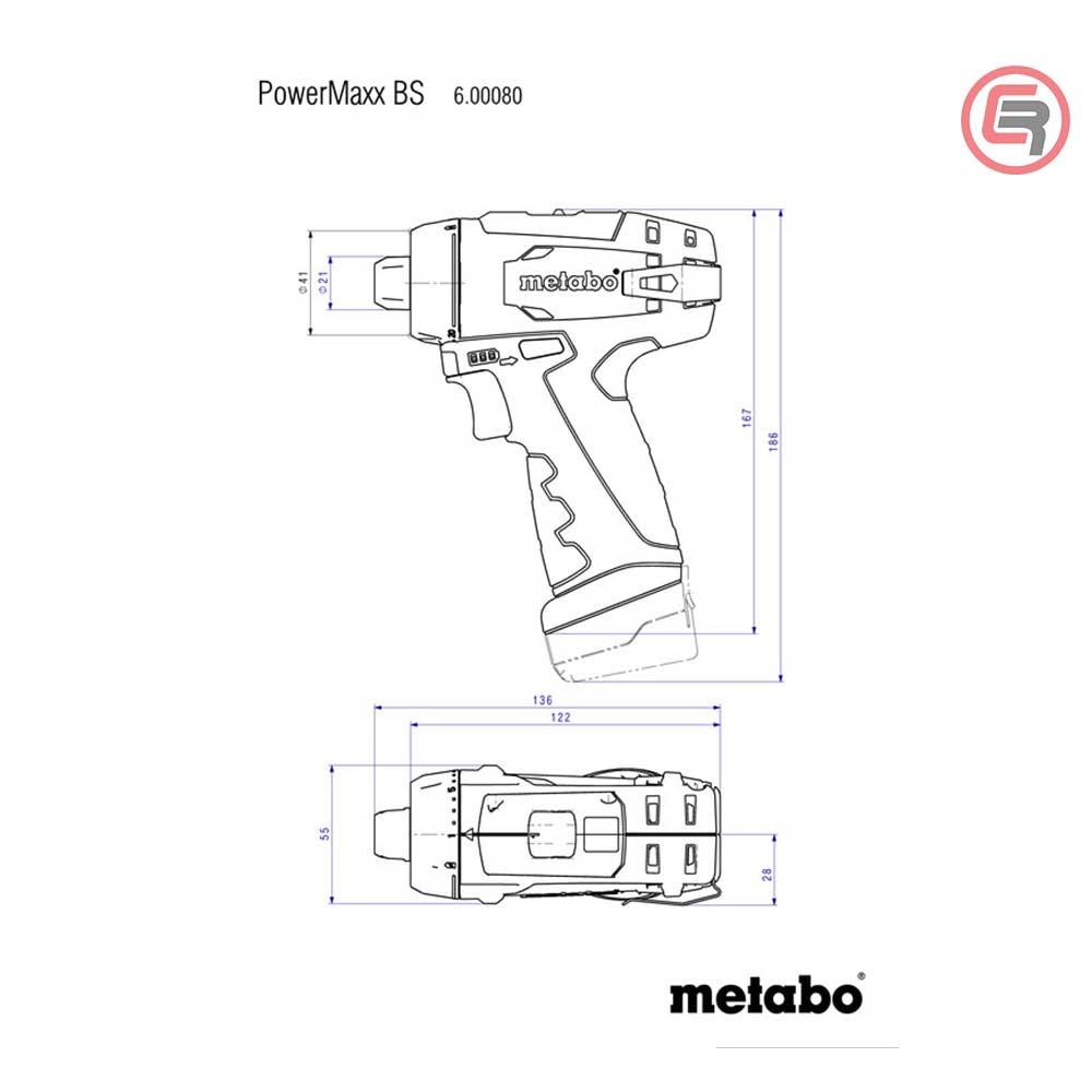 Metabo Bušilica-Odvijač Aku PowerMaxx BS Basic 12V 2xAKU (2,0Ah) LC 40 - 600080500 - Slika 4