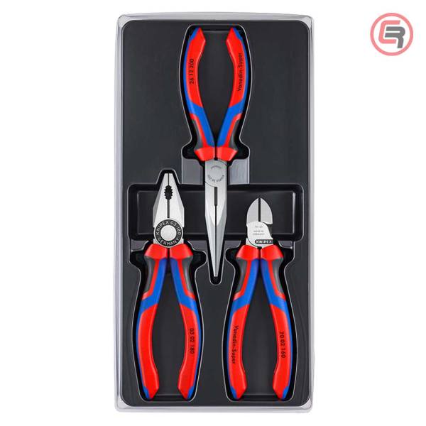 Knipex Set Kliješta Kombinovana + Sječice + Špicasta Ravna / 3 dijelni – 00 20 11 - Slika 2