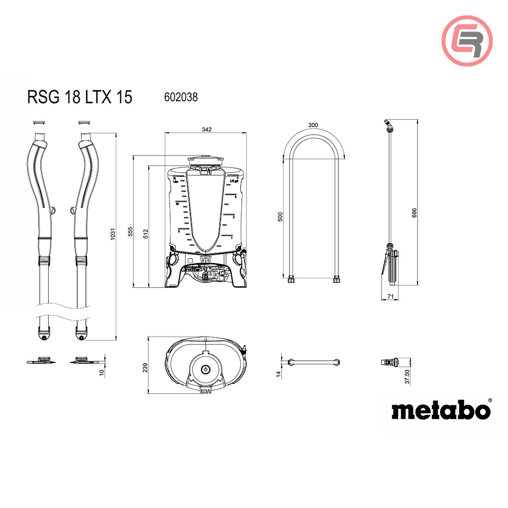 Metabo Prskalica Leđna Aku RSG 18 LTX 15 / 18V / 15 lit. (bez baterija i punjača) - 602038850 - Slika 6