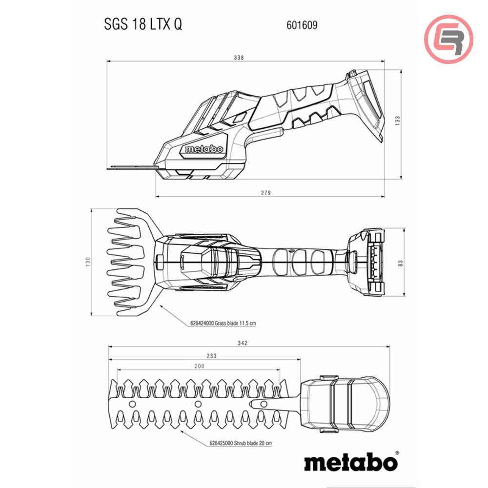 Metabo Makaze / Škare Za Grmlje i Travu Aku SGS 18 LTX Q / 18V (bez baterija i punjača) - 601609850 - Slika 6