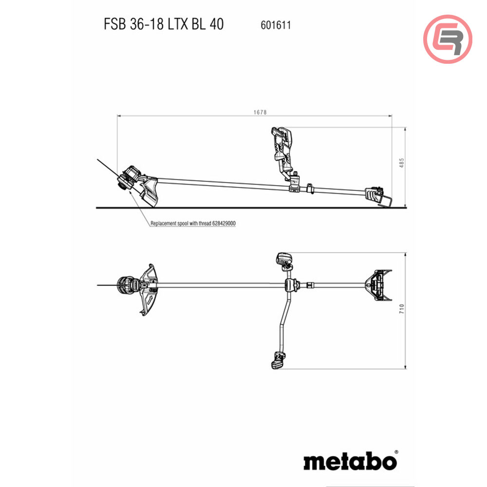 Metabo Trimer Za Travu Aku FSB 36-18 LTX BL 40 / 18V U-Ručka (bez baterija i punjača) - 601611850 - Slika 8