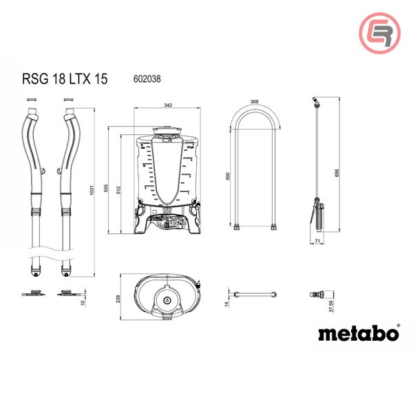 Metabo Prskalica Leđna Aku RSG 18 LTX 15 / 18V / 15 lit. (bez baterija i punjača) - 602038850 - Slika 6