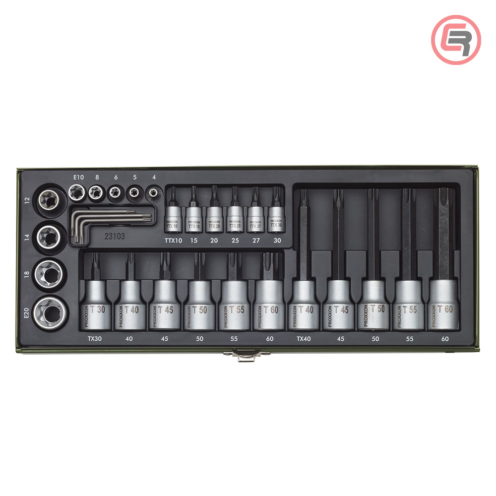 Proxxon Garnitura Nasadnih Torx Ključeva 1/4''+1/2'' TX10-TX60 / 29 dijelna - 23103