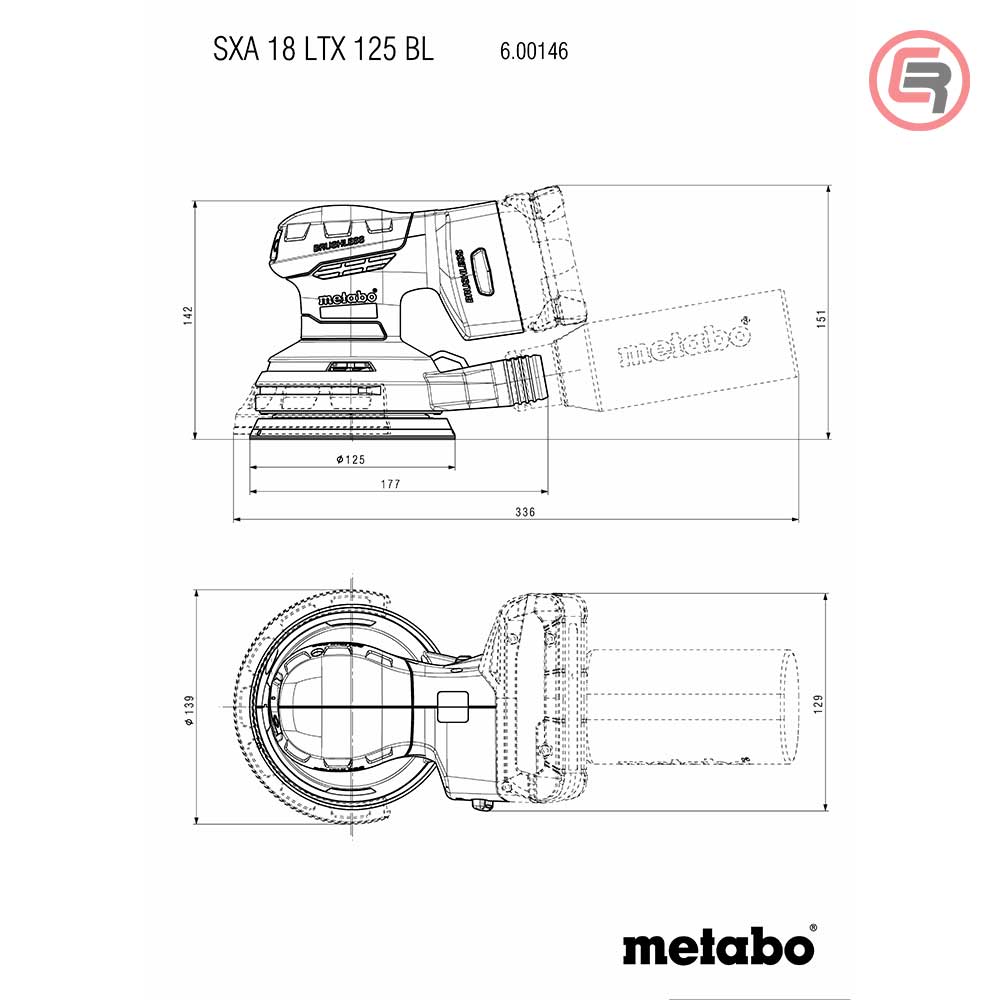 Metabo Brusilica Aku SXA 18 LTX 125 BL Ekscentar 125 mm / 18V (bez baterija i punjača) - 600146850 - Slika 3