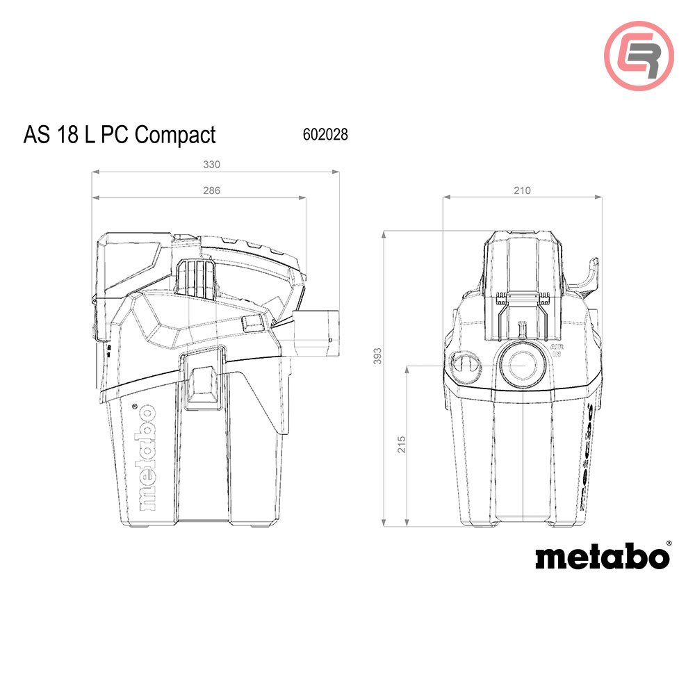 Metabo Usisivač AS 18 L PC Compact Aku 18 V (bez baterije i punjača) - 602028850 - Slika 3