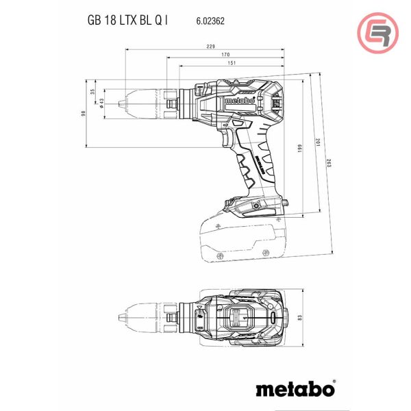 Metabo Bušilica-Odvijač Aku GB 18 LTX BL Q I Za Navoje (bez baterije i punjača) – 60236285 - Slika 6