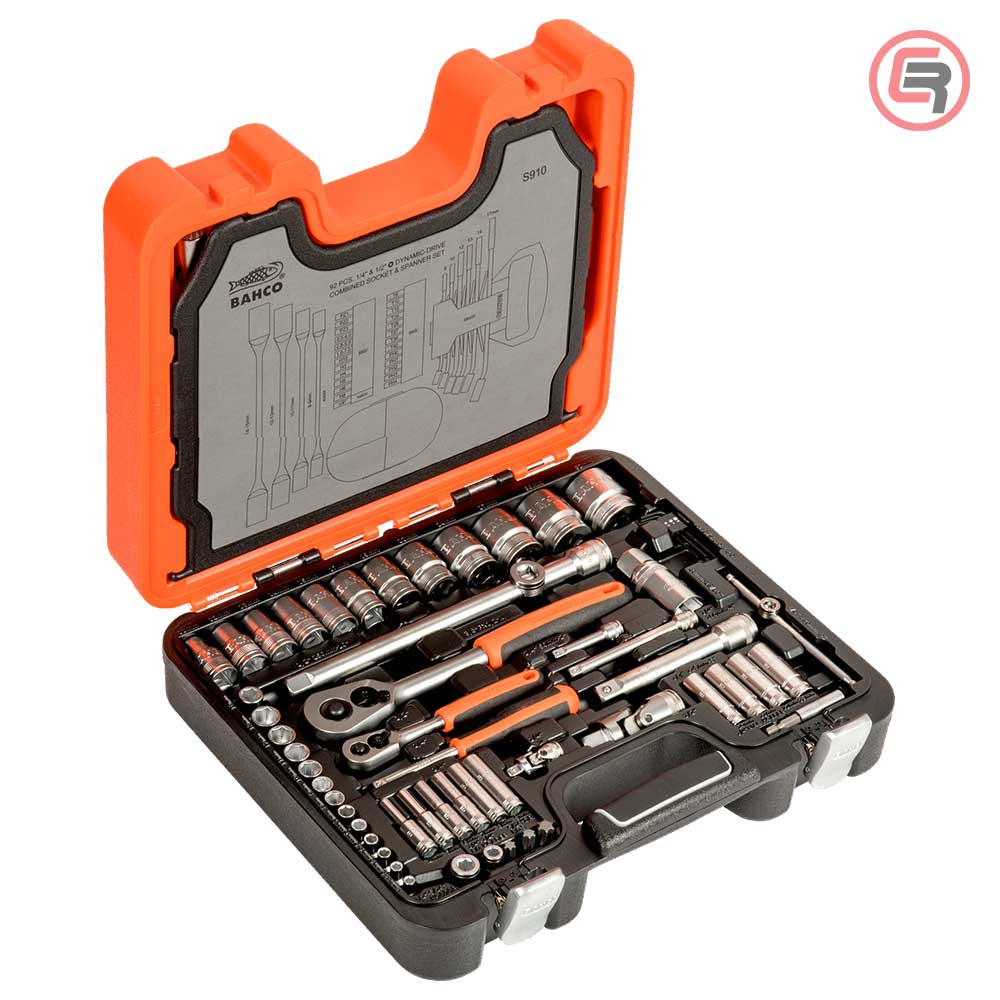 Bahco Garnitura Nasadnih Ključeva 1/4", 1/2'' i Okasto-Vilastih Ključeva / 92 dijelna - S910 - Slika 3