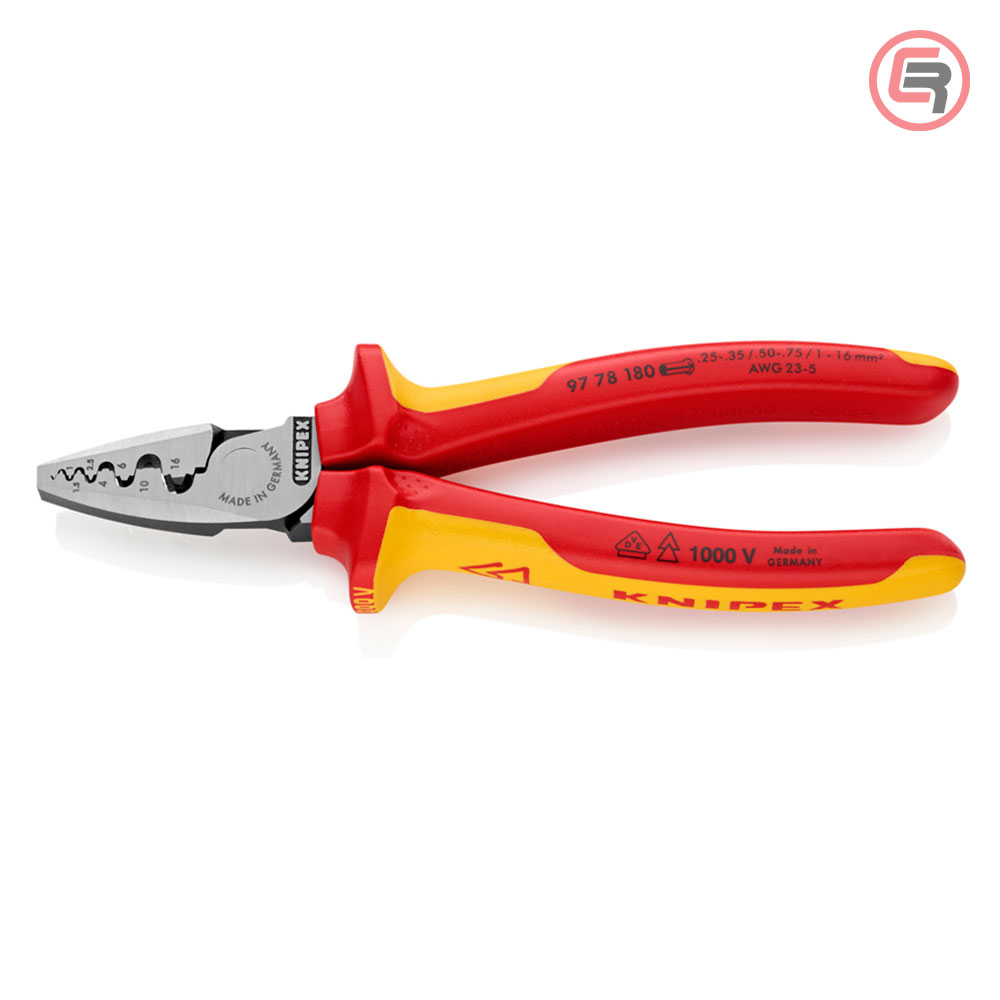 Knipex Kliješta Za Krimpanje - Stiskanje Završnih Čahura 0,25-16mm2 1000V - 97 78 180