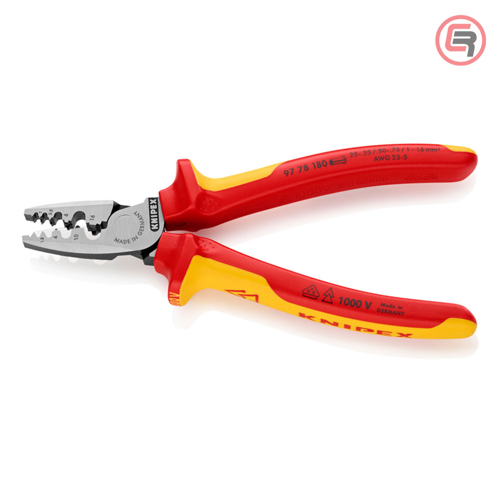 Knipex Kliješta Za Krimpanje - Stiskanje Završnih Čahura 0,25-16mm2 1000V - 97 78 180 - Slika 2