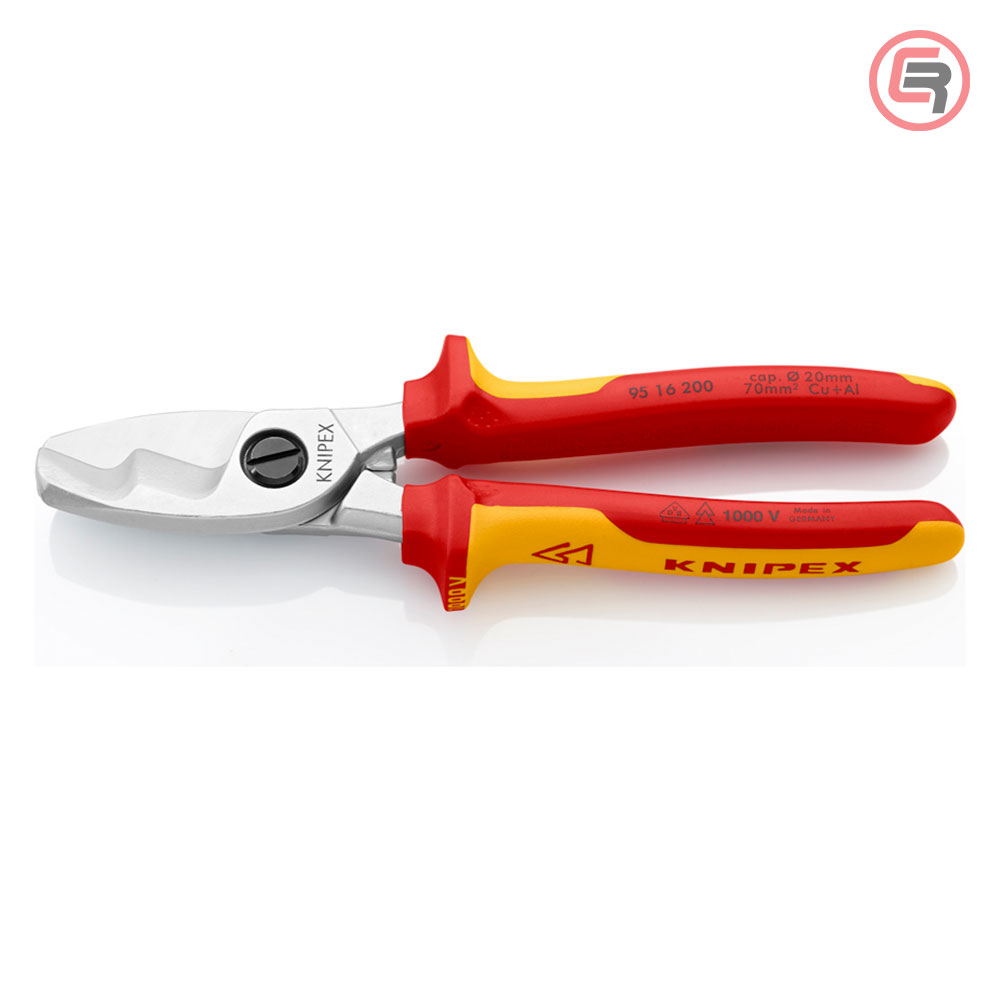 Knipex Škare Makaze Sa Dvostrukom Reznom Ivicom 200mm Za Kablove 70mm2 1000V – 95 16 200