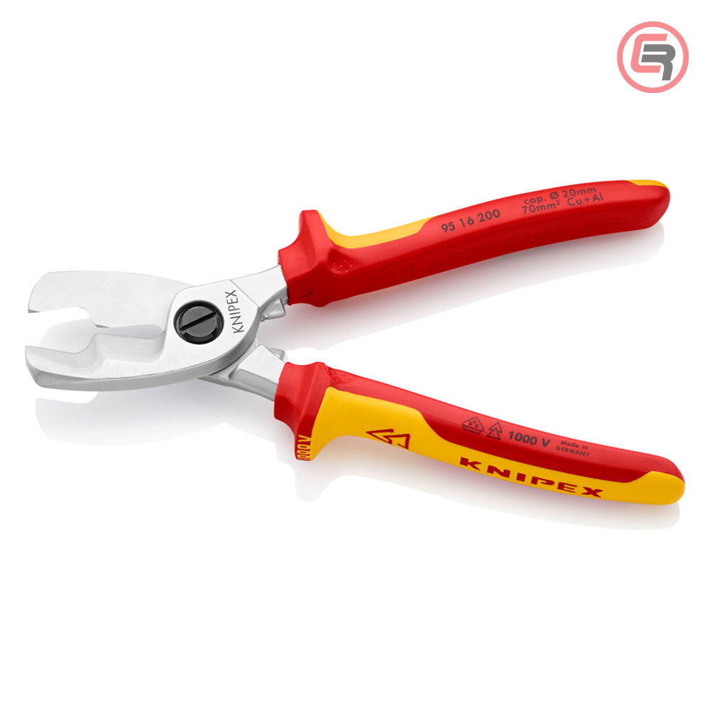 Knipex Škare Makaze Sa Dvostrukom Reznom Ivicom 200mm Za Kablove 70mm2 1000V – 95 16 200 - Slika 2