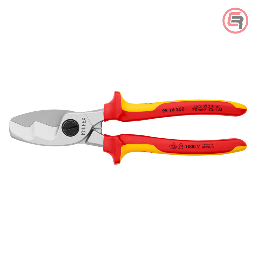 Knipex Škare Makaze Sa Dvostrukom Reznom Ivicom 200mm Za Kablove 70mm2 1000V – 95 16 200 - Slika 3