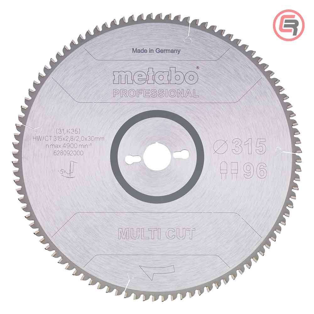 Metabo List Kružne Pile 315 x 2,8 / 2,0 x 30 / Z = 96 Multi Cut Professional - 628092000