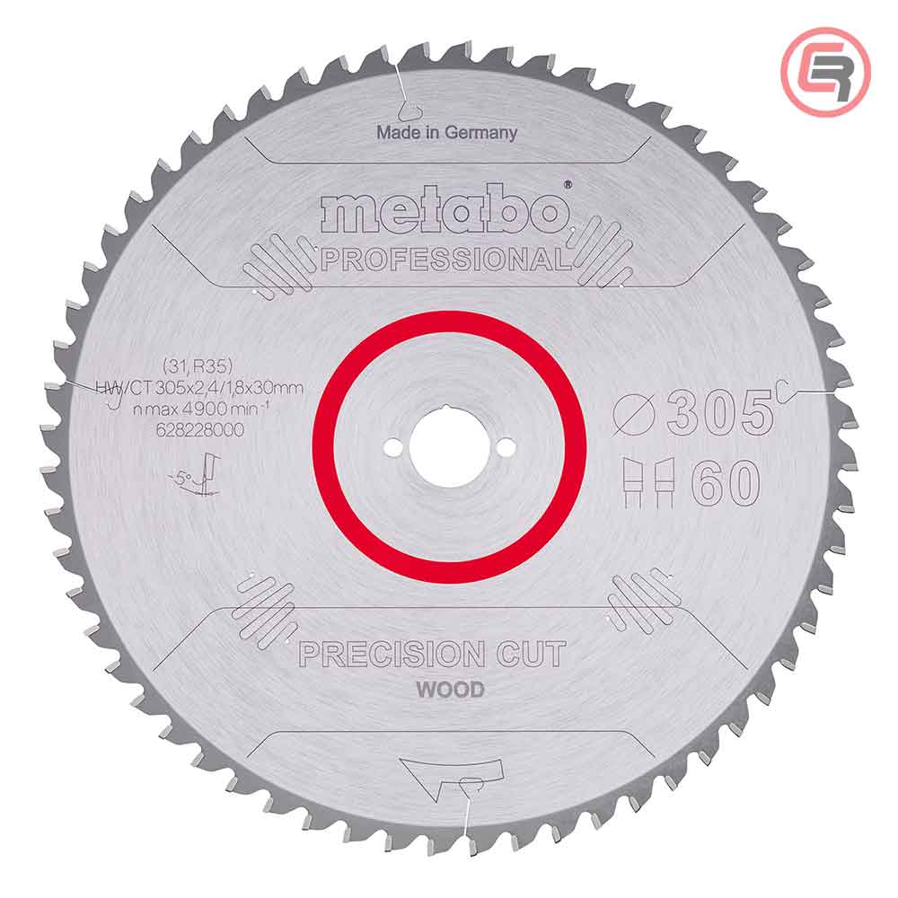 Metabo List Kružne Pile 305 x 2,4 / 1,8 x 30 / Z = 60 Precision Cut Wood Professional – 628228000