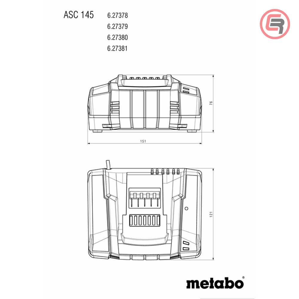 Metabo Punjač Za Baterije Brzi ASC 145 / 12-36 V, EU Air Cooled - 627378000 - Slika 3