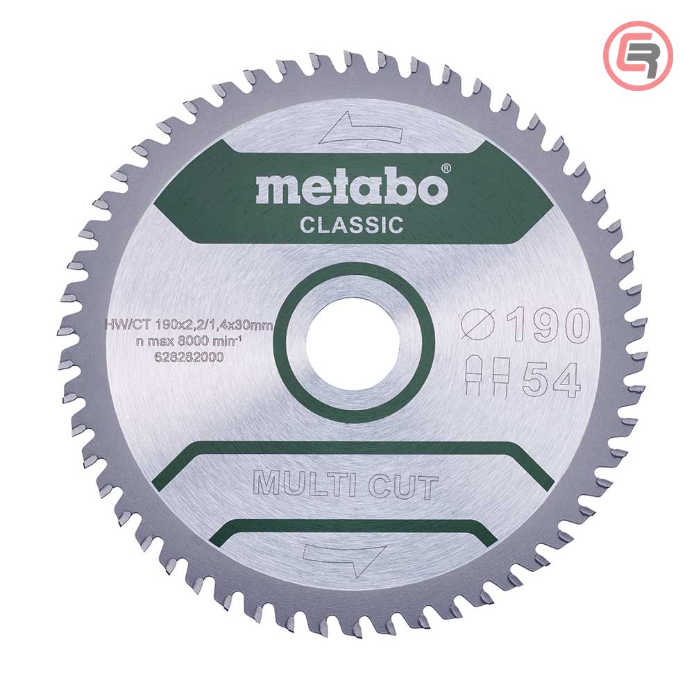 Metabo List Kružne Pile 190 × 2,2 / 1,4 × 30 / Z = 54 Multi Cut Classic – 628282000
