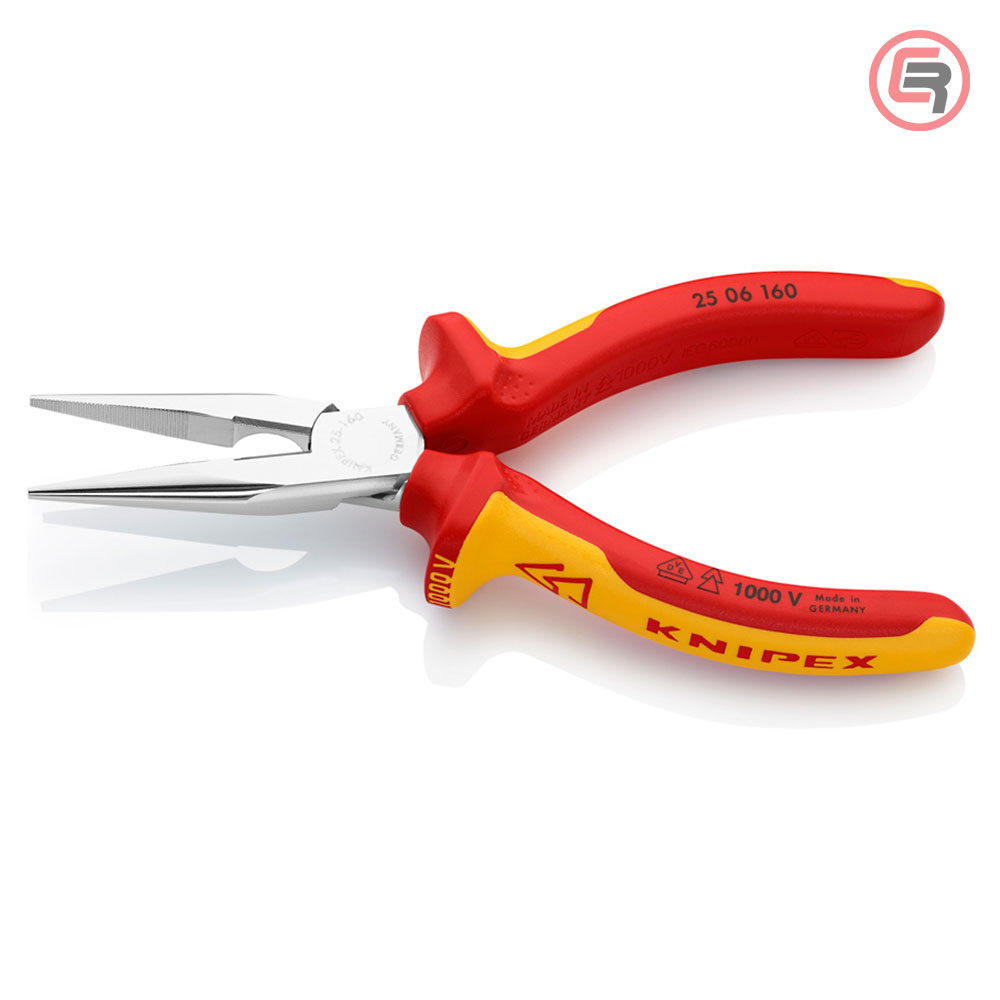 Knipex Kliješta Poluokrugla Špicasta Ravna 160mm 1000V – 25 06 160 - Slika 2