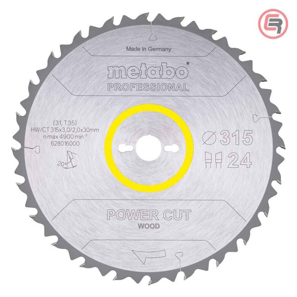 Metabo List Kružne Pile 315×3,0/2,0×30 / Z=24 Power Cut Wood Professional – 628016000