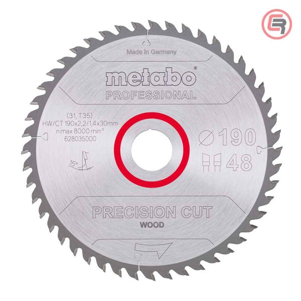 Metabo List Kružne Pile 190x2,2/1,4x30 / Z=48 Precision Cut Wood Professional – 628035000