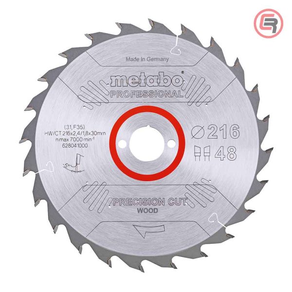 Metabo List Kružne Pile 216x2,4/1,8x30 / Z=48 Precision Cut Wood Professional – 628041000