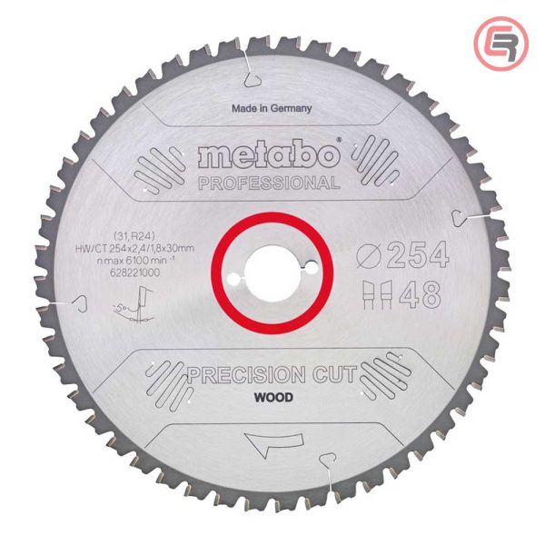 Metabo List Kružne Pile 254x2,4/1,8x30 / Z=60 Precision Cut Wood Professional – 628222000