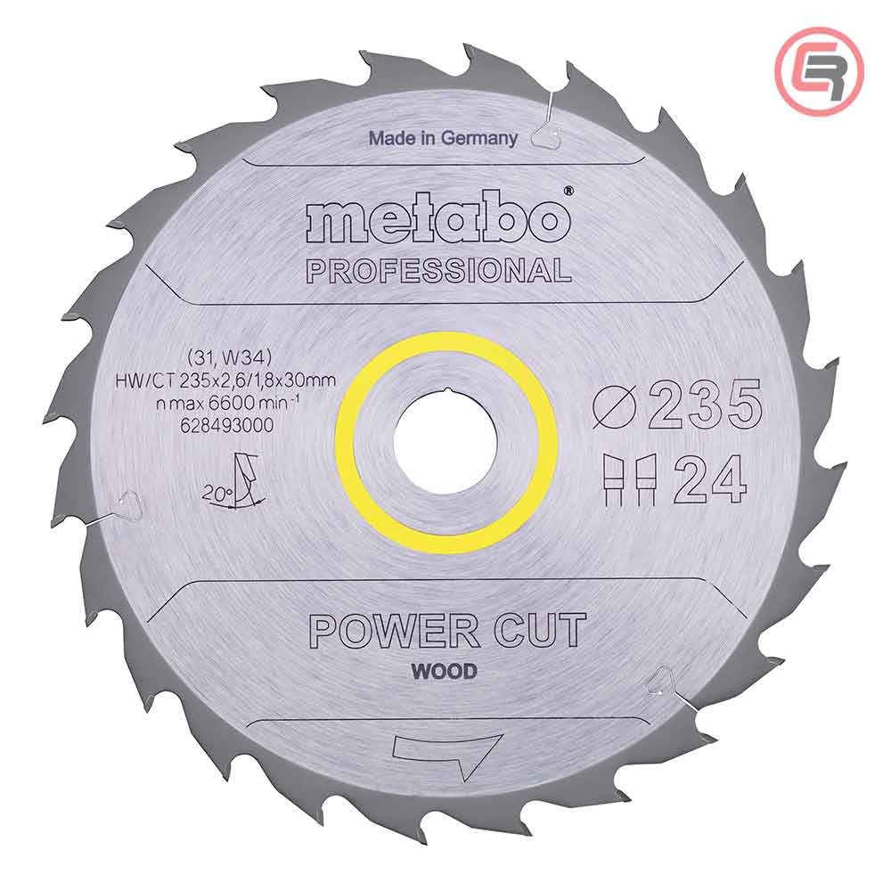 Metabo List Kružne Pile 235 × 2,6 / 1,8 × 30 / Z = 24 Power Cut Wood Professional – 628493000