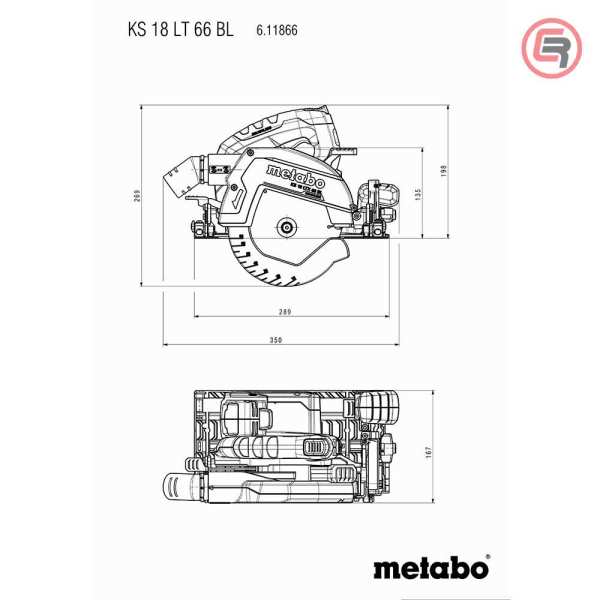 Metabo Pila Kružna Aku KS 18 LTX 66 BL Ručna 165 mm / 18 V (bez baterije i punjača) + metaBOX 340 – 611866840 - Slika 6