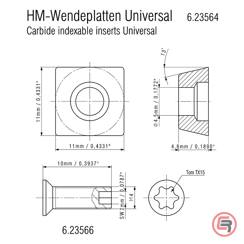 Metabo Karbidne Pločice Univerzalne Za Glodalicu Pakovanje 10 kom - 623564000 - Slika 2