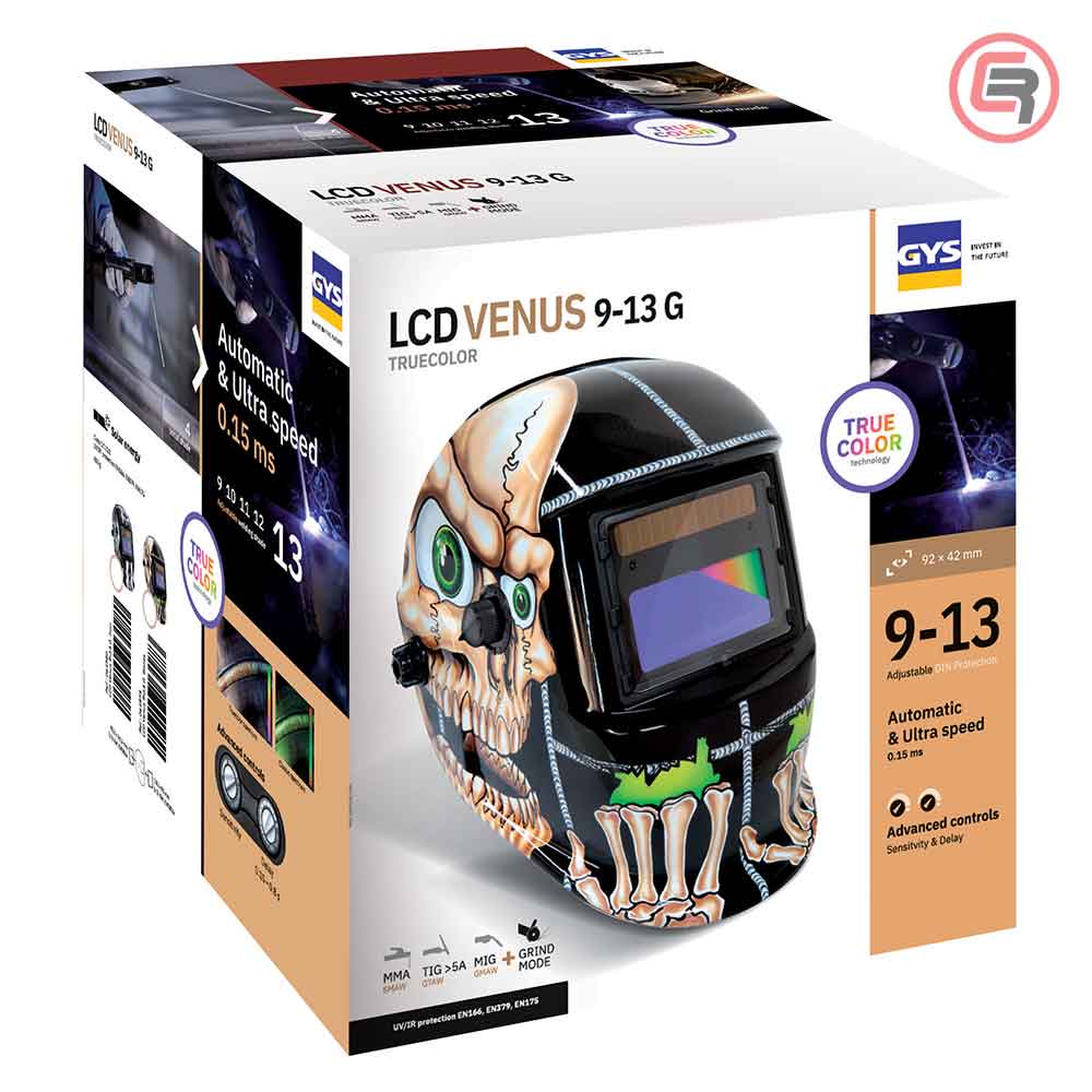 Gys Maska Za Zavarivanje Automatska LCD Venus 9/13 G Bones True Color - 064973 - Slika 5