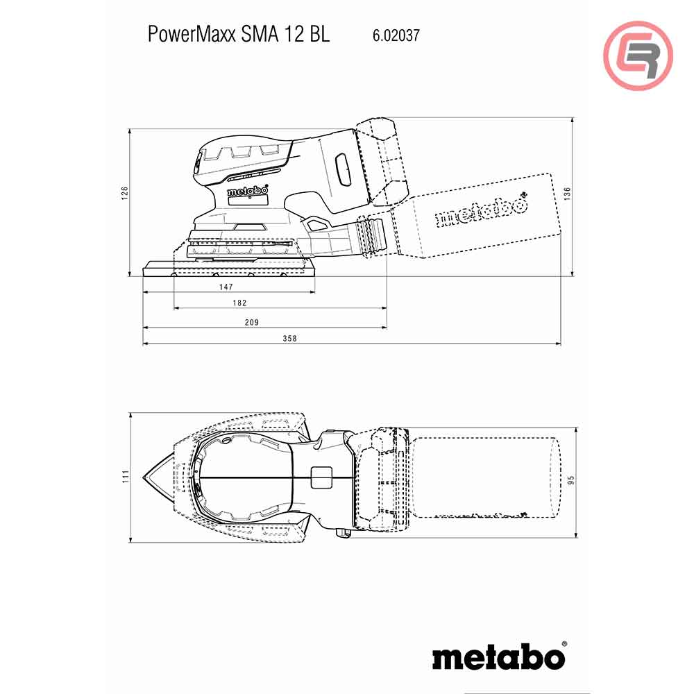 Metabo Brusilica Aku PowerMaxx SMA 12 BL Vibraciona Trokut 100 x 150 mm / 12 V (bez baterija i punjača) + metaBOX 215 – 602037840 - Slika 5