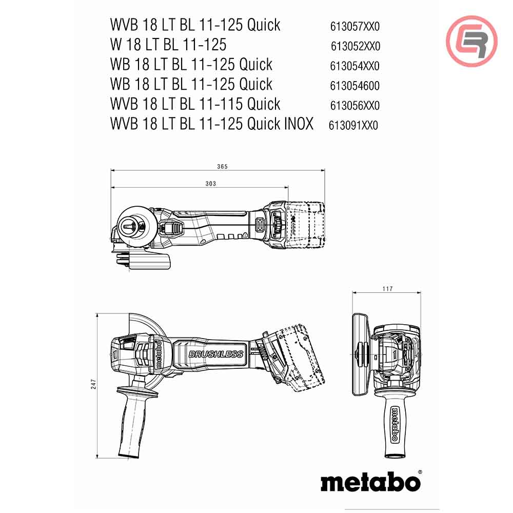 Metabo Brusilica Aku WB 18 LT BL 11 - 125 Quick Kutna 18 V 125 mm (bez baterija i punjača) – 613054850 - Slika 4