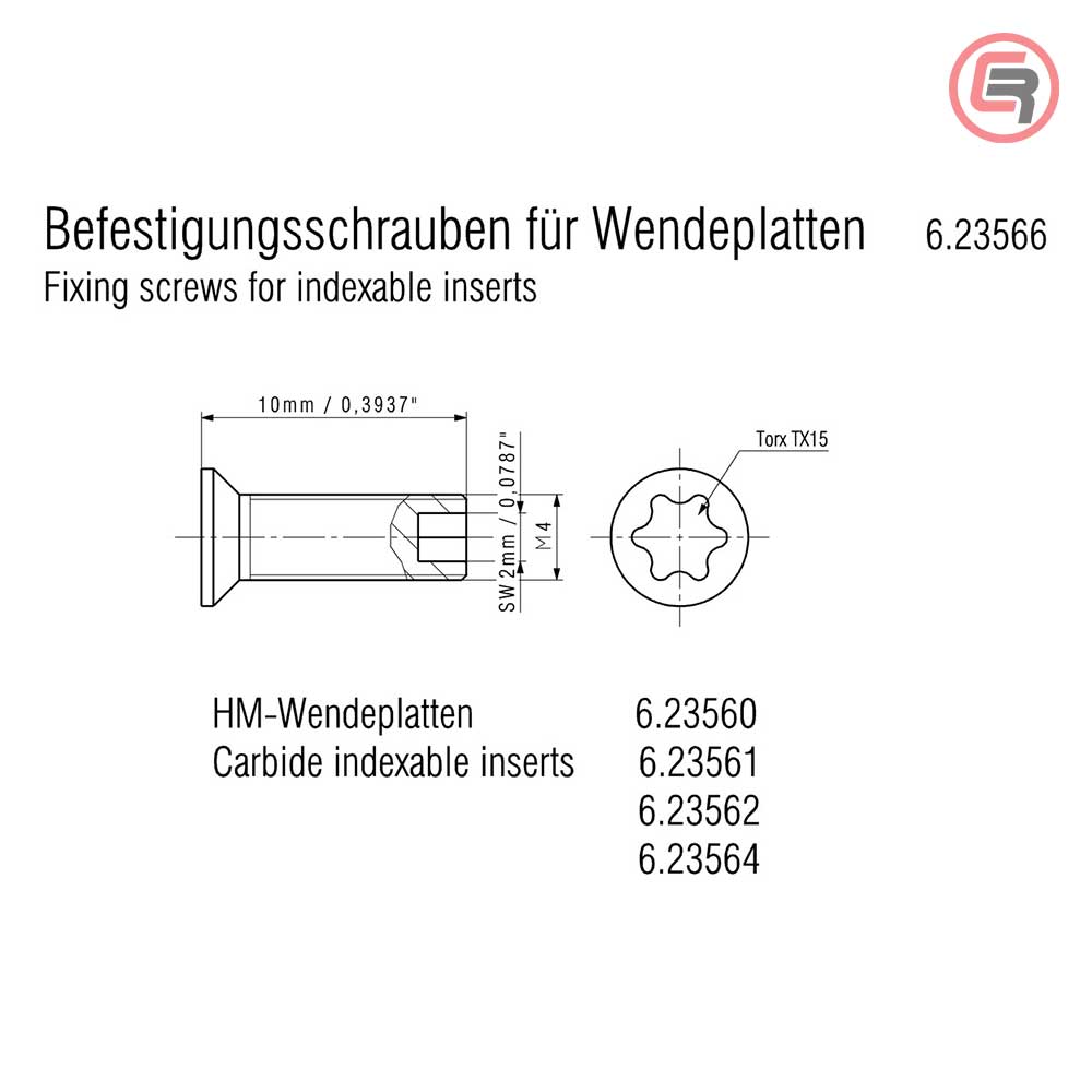 Metabo Vijak Za Karbidne Pločice Za Glodalicu Pakovanje 10 kom - 623566000 - Slika 2