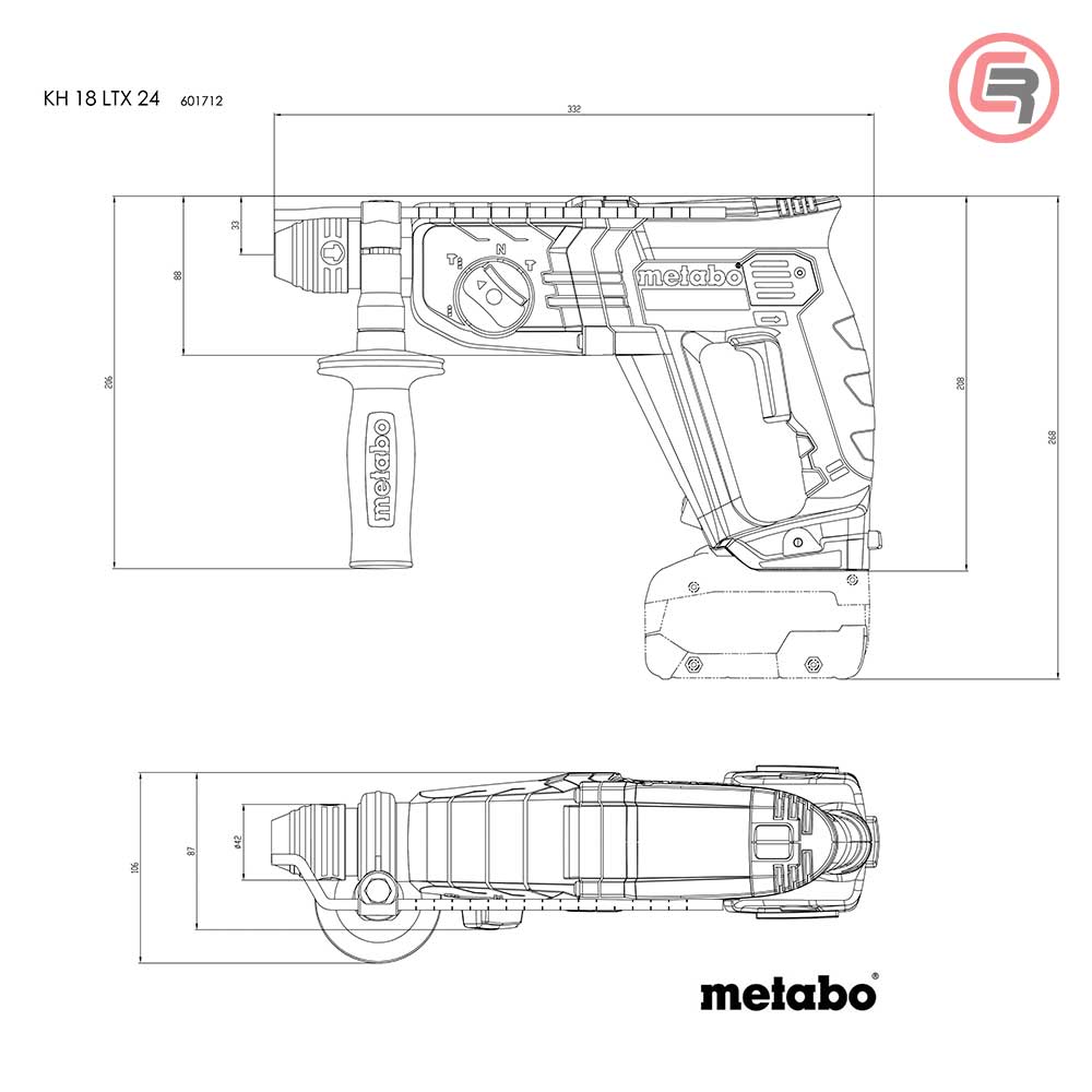 Metabo Čekić Kombinovani Aku KH 18 LTX 24 / 18V (bez baterija i punjača) – 601712850 - Slika 3