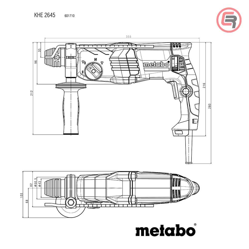 Metabo Čekić Kombinovani KHE 2645 SDS - plus 850W - 601710500 - Slika 4