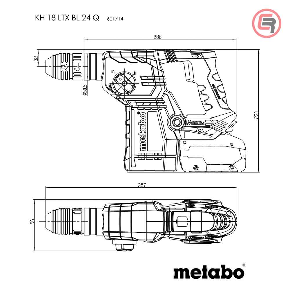 Metabo Čekić Kombinovani Aku KH 18 LTX BL 24 Q SET ISA 18V 2xAKU (5,5 Ah LiHD) ASC145 + metaBOX - 601714930 - Slika 6