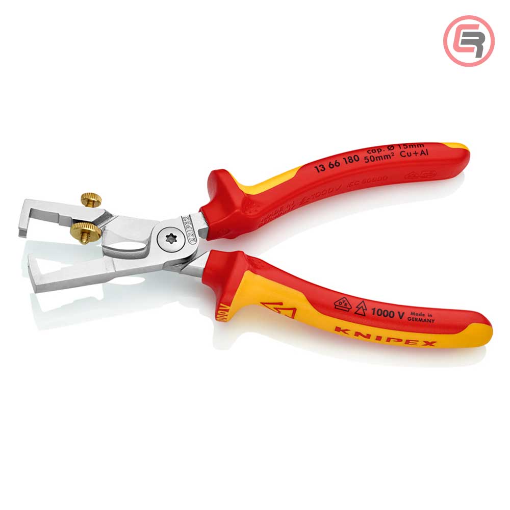 Knipex Kliješta Za Skidanje Izolacije StriX 180mm Sa Makazama Za Kablove 1000V - 13 66 180 - Slika 2