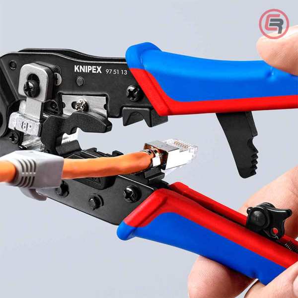 Knipex Kliješta Za 8 Polne Konektore RJ45 (8P8C) 191 mm - 97 51 13 - Slika 8