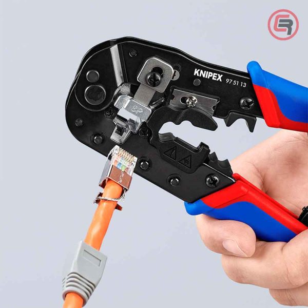Knipex Kliješta Za 8 Polne Konektore RJ45 (8P8C) 191 mm - 97 51 13 - Slika 7