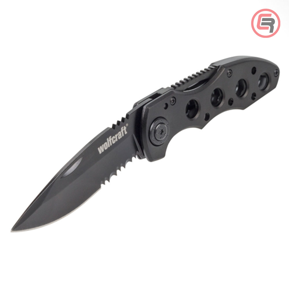 Wolfcraft Nož Preklopni Glatka + Nazubljena Oštrica 75 mm - 4289000