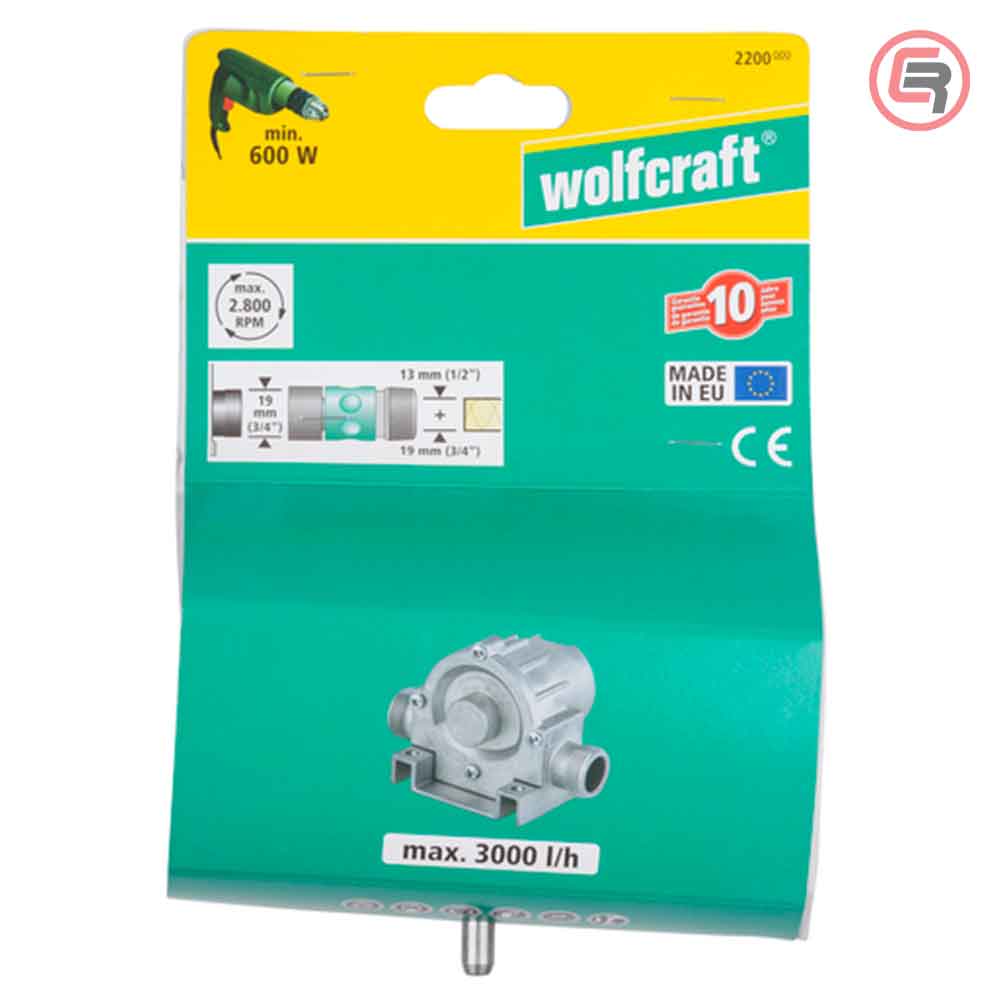 Wolfcraft Pumpa Pretočna Za Bušilicu Metalno Kućište 3000 l/h - 2200000 - Slika 4
