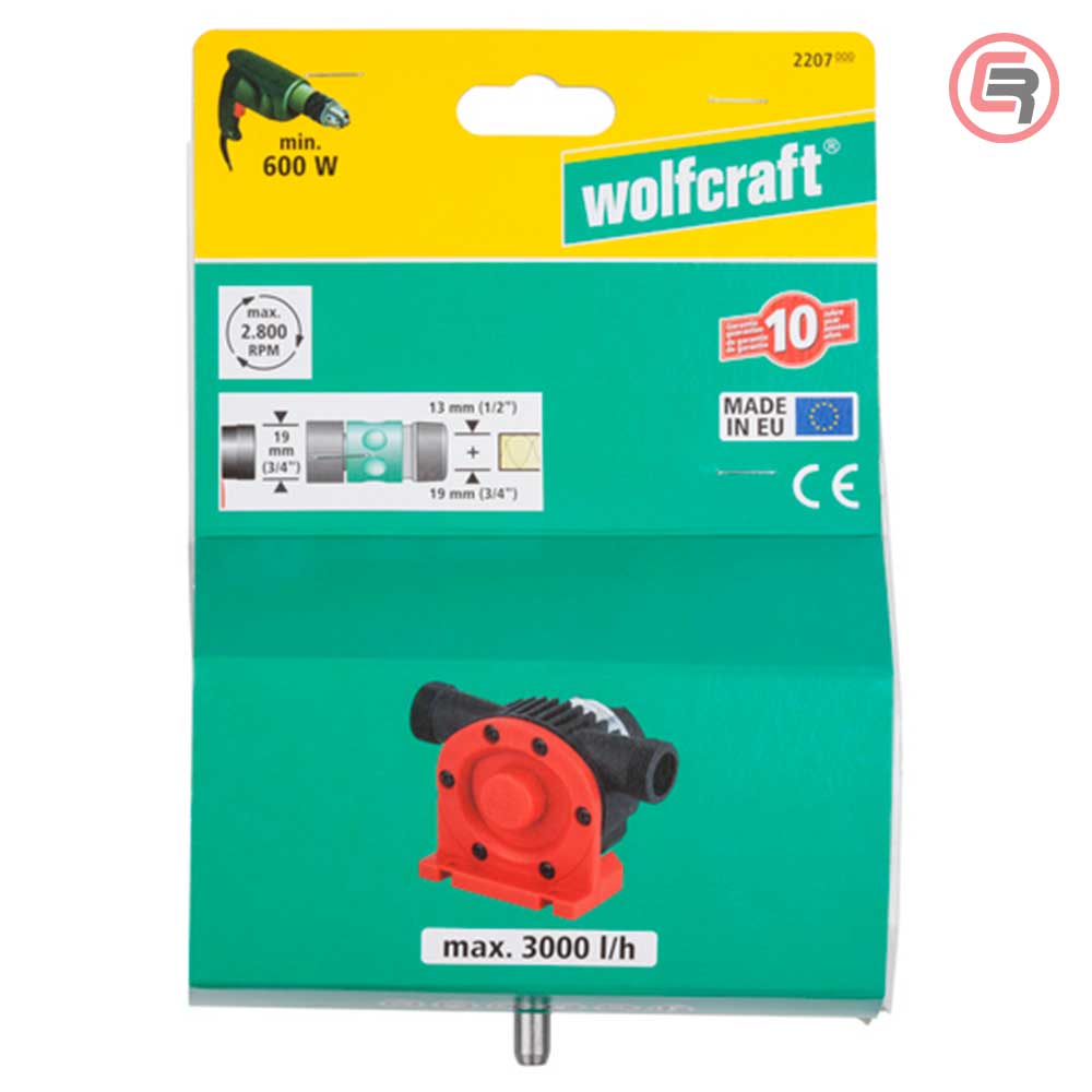 Wolfcraft Pumpa Pretočna Za Bušilicu Plastično Kućište 3000 l/h - 2207000 - Slika 3