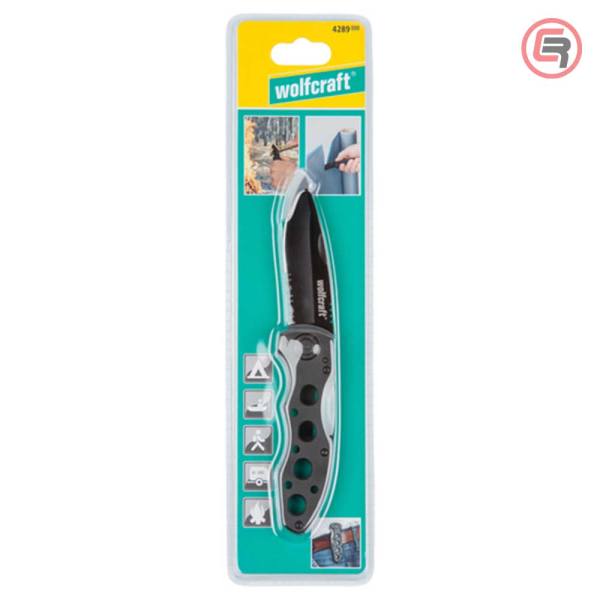 Wolfcraft Nož Preklopni Glatka + Nazubljena Oštrica 75 mm - 4289000 - Slika 2