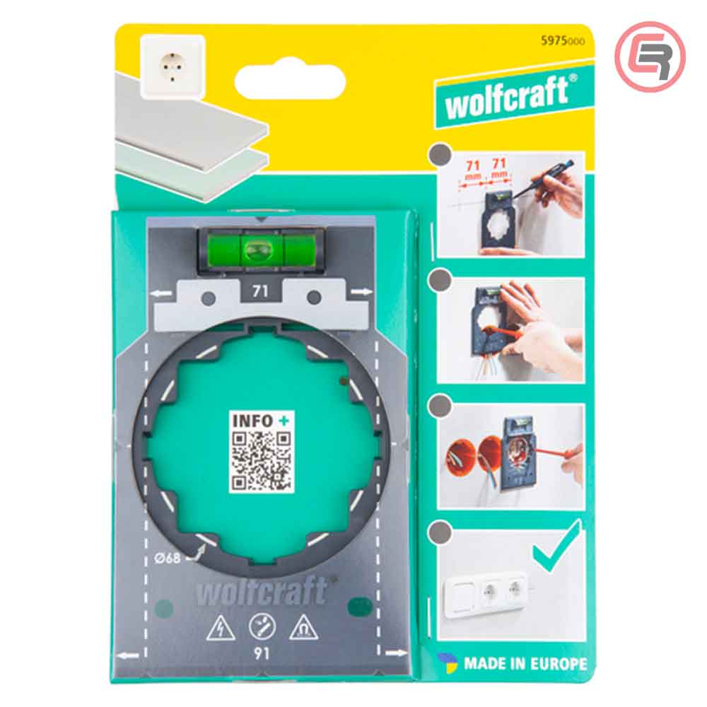 Wolfcraft Šablon Za Označavanje i Izravnavanje Utičnica - 5975000 - Slika 2