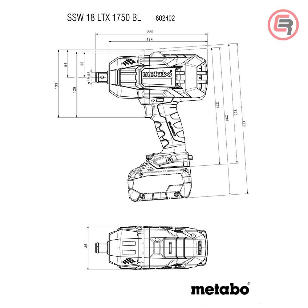 Metabo Odvijač Udarni Aku SSW 18 LTX 1750 BL – 3/4" (bez baterije i punjača) + metaBOX 145 L – 602402840 - Slika 9