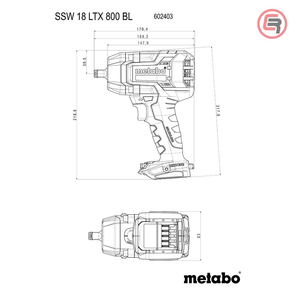 Metabo Odvijač Udarni Aku SSW 18 LTX 800 BL – 1/2" (bez baterije i punjača) + metaBOX – 602403840 - Slika 7