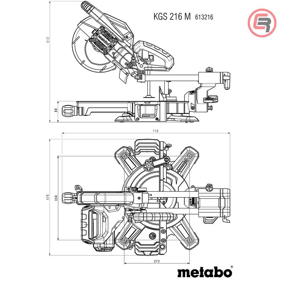 Metabo Pila Kružna KGS 216 M Za Kutno Rezanje Potezna 216 mm / 1,5 kW – 613216000 - Slika 13