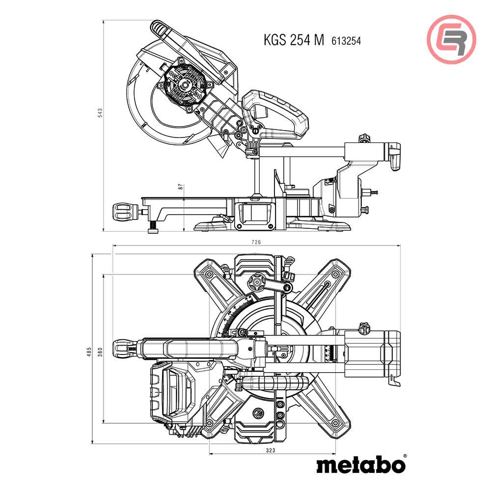 Metabo Pila Kružna KGS 254 M Za Kutno Rezanje Potezna 254 mm / 1,8 kW – 613254000 - Slika 13