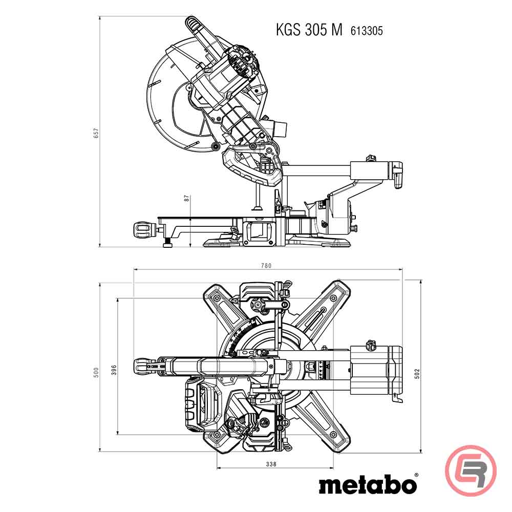 Metabo Pila Kružna KGS 305 M Za Kutno Rezanje Potezna 305 mm / 2,0 kW Sa Dva Lista Pile – 613305900 - Slika 13