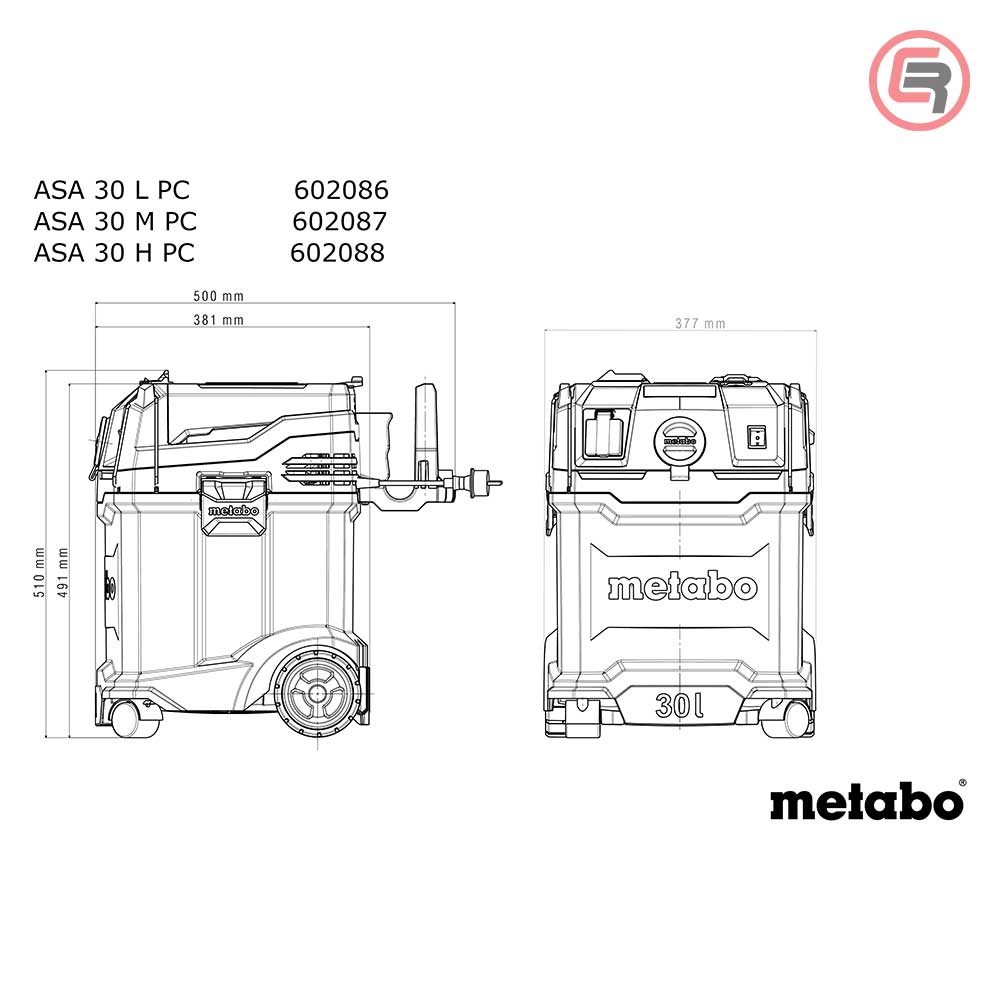 Metabo Usisivač ASA 30 L PC Univerzalni Automatik 1.200 W – 602086000 - Slika 9