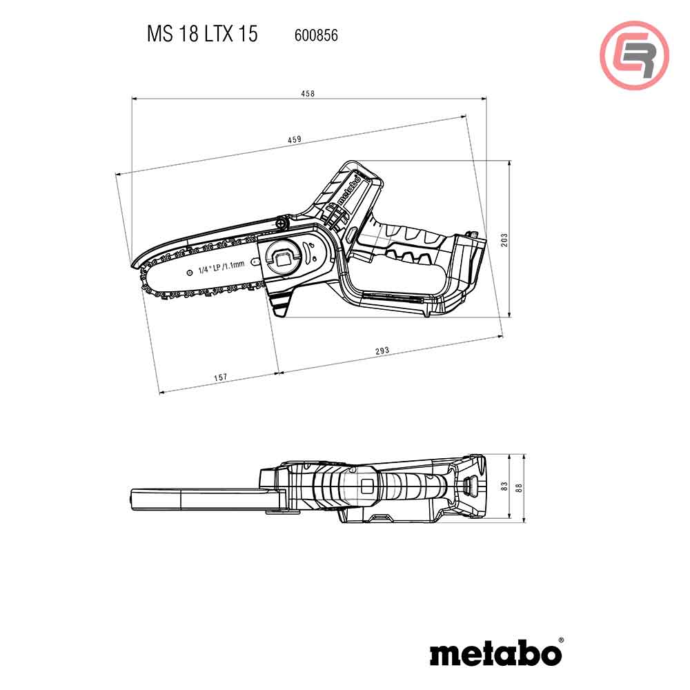Metabo Pila Lančana Za Rezidbu Aku MS 18 LTX 15 / 18V 1xAKU (2,0 Ah) SC 30 + Torba – 600856500 - Slika 14